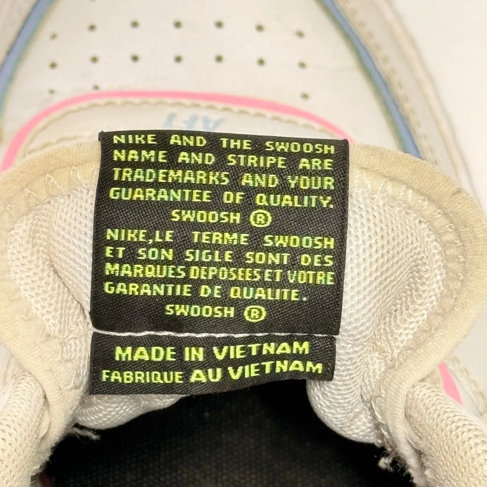 Nike Air Force 1‎ Shadow SE Casual Sneakers White Pink Blue Yellow Size 7.5
